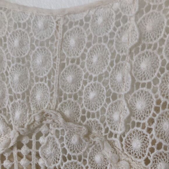 Lucky Brand size S Ivory Coquette Fairy Cotton Cottage Core Crocheted Tank Top - Picture 9 of 10